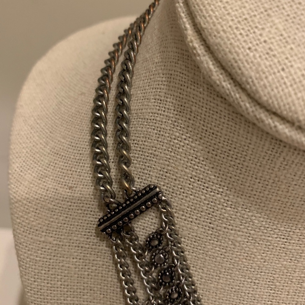 Shearling Silver Statement necklace with CZ - Picture 5 of 6
